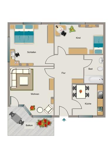 Etagenwohnung Herne Altenhöfen - 3.5 Zimmer, 65 m&sup2;, 434&euro; | Angebot:26656374