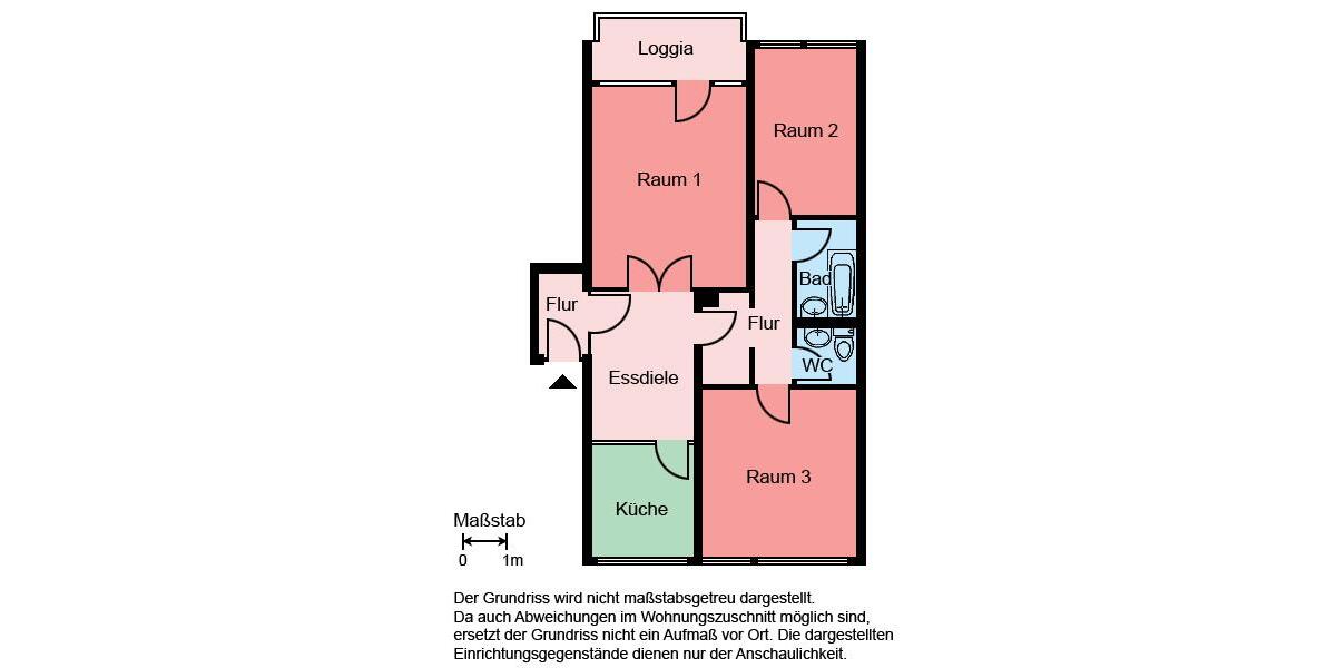 Etagenwohnung Iserlohn Gerlingsen - 3 Zimmer, 75 m&sup2;, 539&euro; | Angebot:24434865
