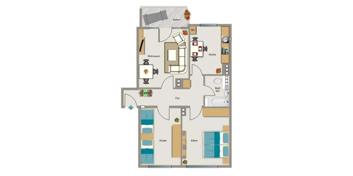 Etagenwohnung Dortmund Hombruch - 3.5 Zimmer, 65 m&sup2;, 692&euro; | Angebot:25956756