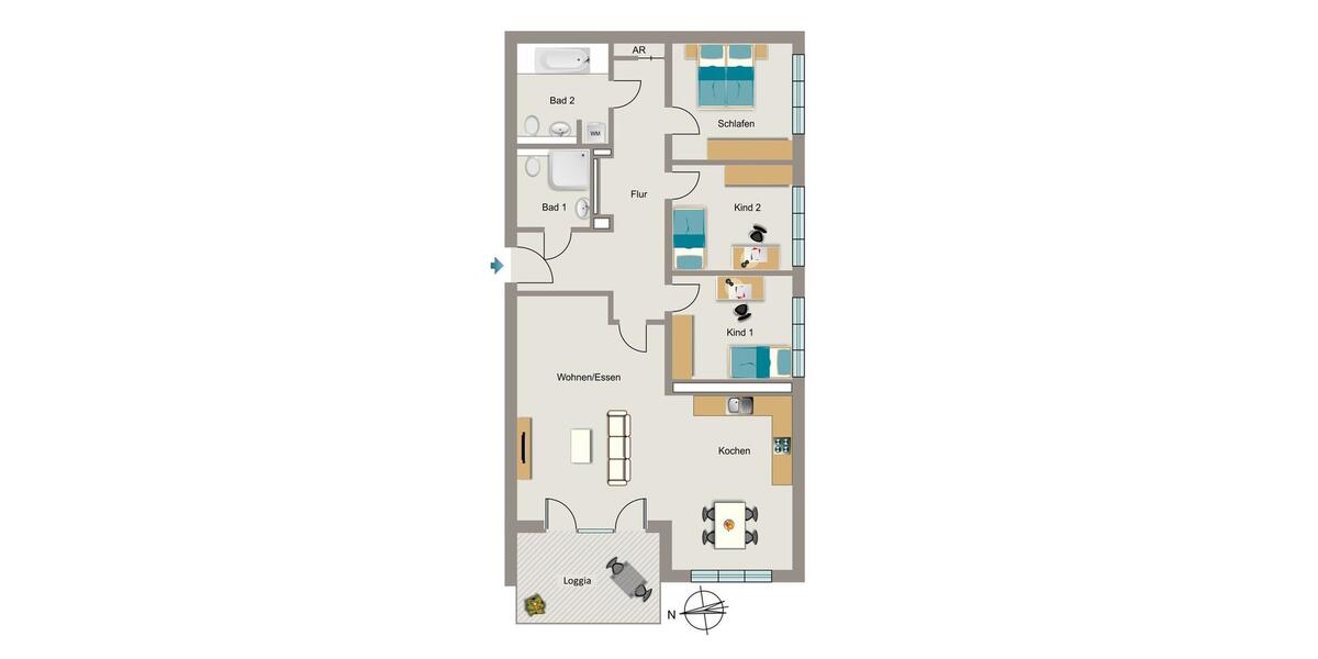 Etagenwohnung Dortmund - 4 Zimmer, 115 m&sup2;, 1.529&euro; | Angebot:25175699