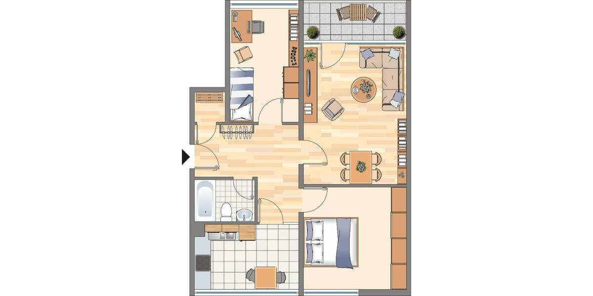 Etagenwohnung Dortmund Hörde - 3 Zimmer, 73 m&sup2;, 386&euro; | Angebot:26588022