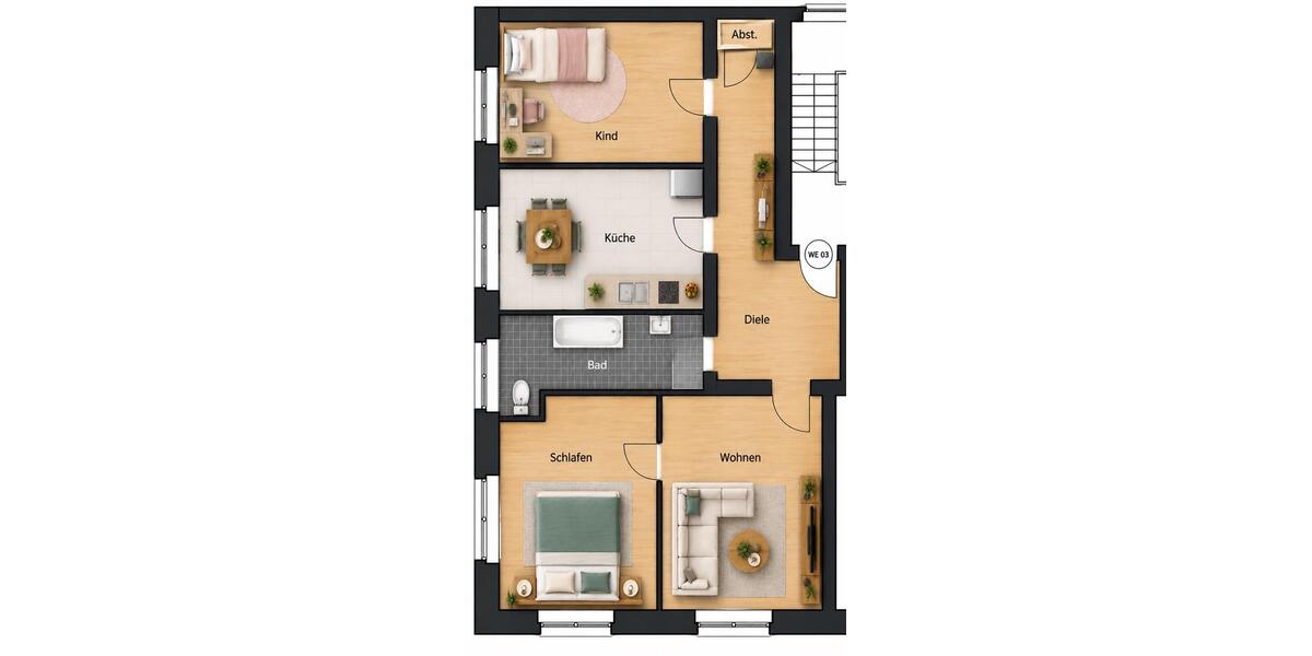 Etagenwohnung Gevelsberg - 3 Zimmer, 94 m&sup2;, 129.000&euro; | Angebot:27618229