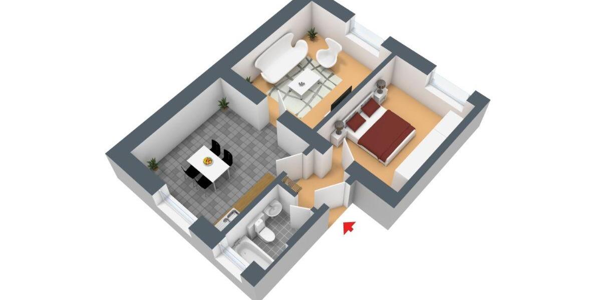 Etagenwohnung Lüdenscheid - 2 Zimmer, 61 m&sup2;, 369&euro; | Angebot:25968613