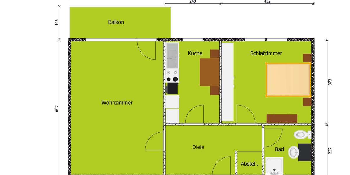 Etagenwohnung Bochum Linden - 2 Zimmer, 66 m&sup2;, 627&euro; | Angebot:25538183