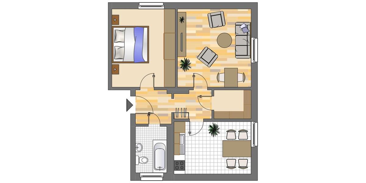 Erdgeschoßwohnung Dortmund Huckarde - 2 Zimmer, 61 m&sup2;, 473&euro; | Angebot:26003856