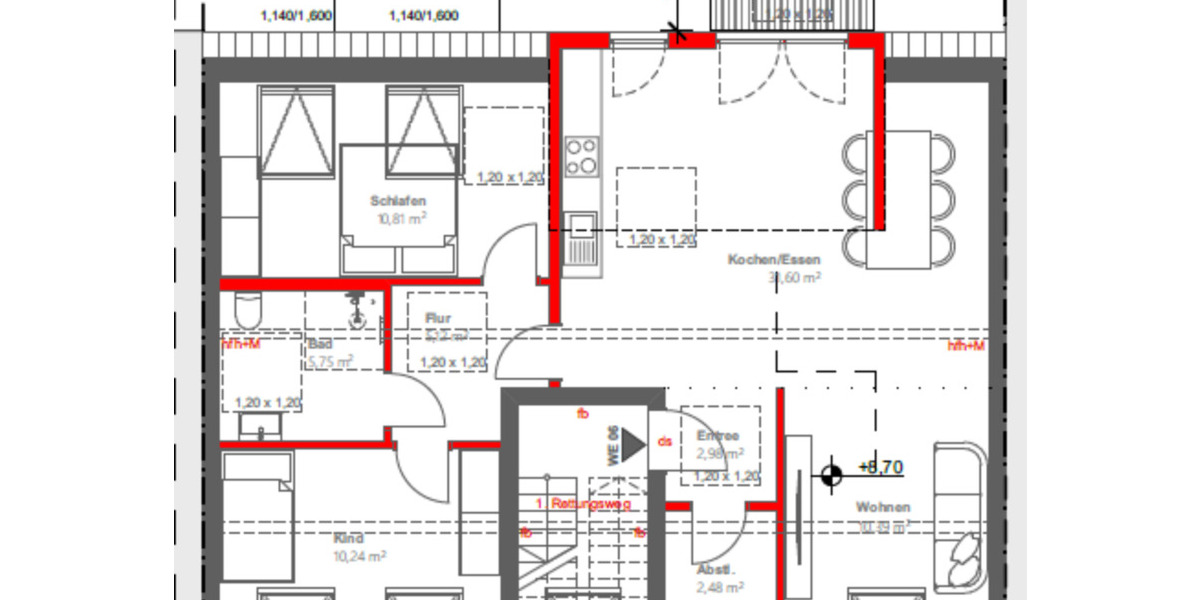 Etagenwohnung Dortmund Aplerbeck - 3 Zimmer, 82 m&sup2;, 1.100&euro; | Angebot:25079588