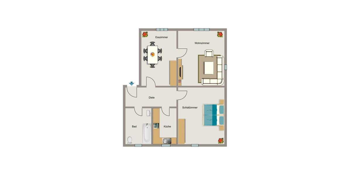 Etagenwohnung Herne Eickel - 3.5 Zimmer, 50 m&sup2;, 420&euro; | Angebot:26641587