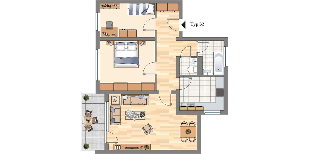Etagenwohnung Hattingen - 3.5 Zimmer, 78 m&sup2;, 669&euro; | Angebot:25807089