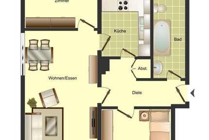 Wohnung Unna - 3.5 Zimmer, 69 m&sup2;, 539&euro; | Angebot:25915609