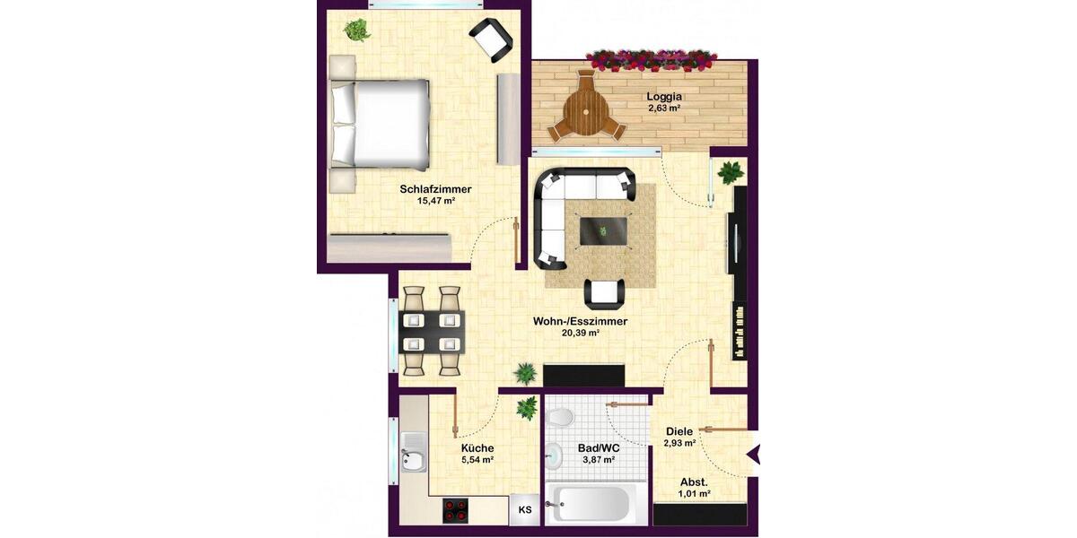 Etagenwohnung Radevormwald - 2 Zimmer, 52 m&sup2;, 530&euro; | Angebot:26615590