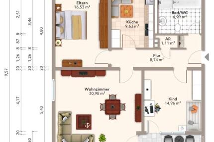 Wohnung Iserlohn - 3.5 Zimmer, 95 m&sup2;, 800&euro; | Angebot:25853045