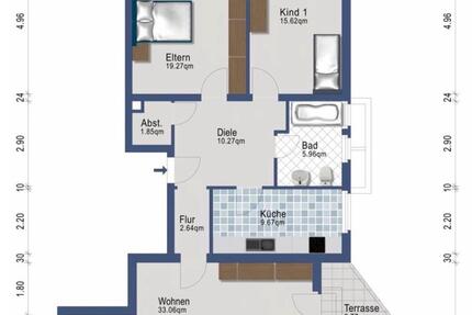 Wohnung Wuppertal Gemarkung Barmen - 3 Zimmer, 100 m&sup2;, 1.090&euro; | Angebot:27618498