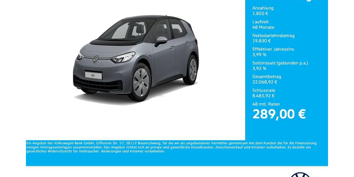 VW ID.3 46.922 km 21.660 &euro; Unna 59423