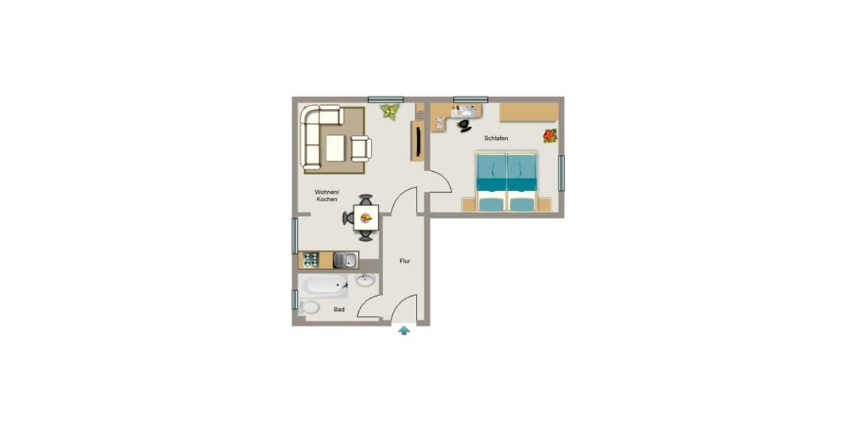 Etagenwohnung Bochum Bochum-Nord - 2.5 Zimmer, 41 m&sup2;, 315&euro; | Angebot:25958490