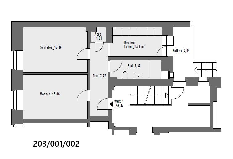 Erdgeschoßwohnung Hagen Hagen-Nord - 2 Zimmer, 56 m&sup2;, 539&euro; | Angebot:25375361