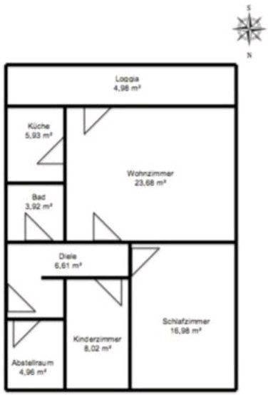 Etagenwohnung Kamen - 3 Zimmer, 76 m&sup2;, 600&euro; | Angebot:26564955