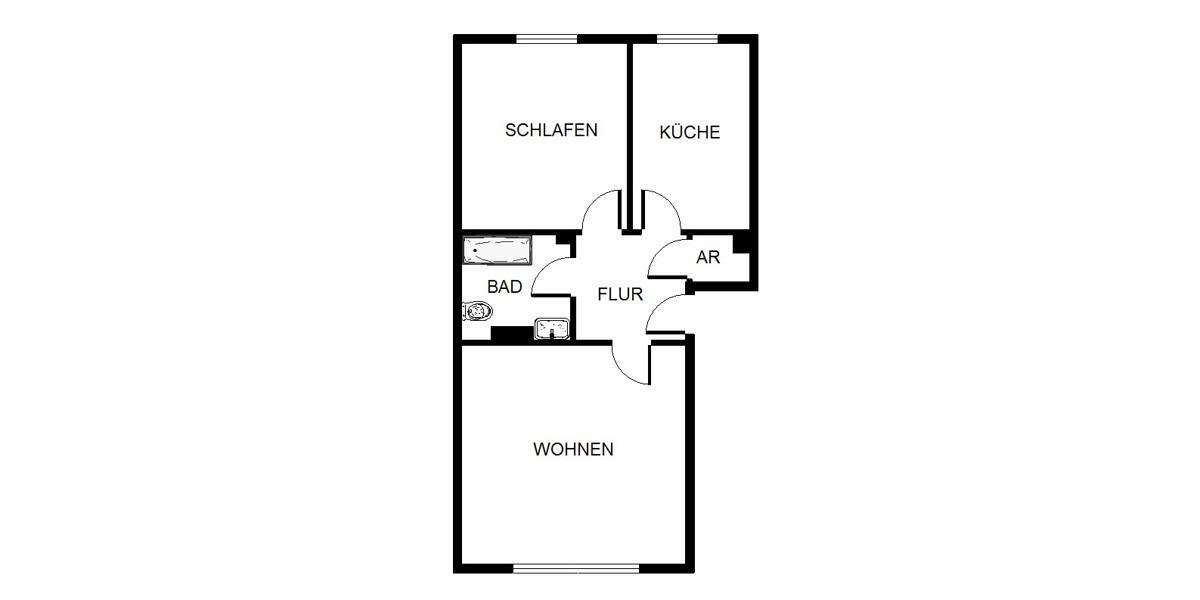 Erdgeschoßwohnung Bochum Bochum-Mitte - 3 Zimmer, 59 m&sup2;, 599&euro; | Angebot:23463317