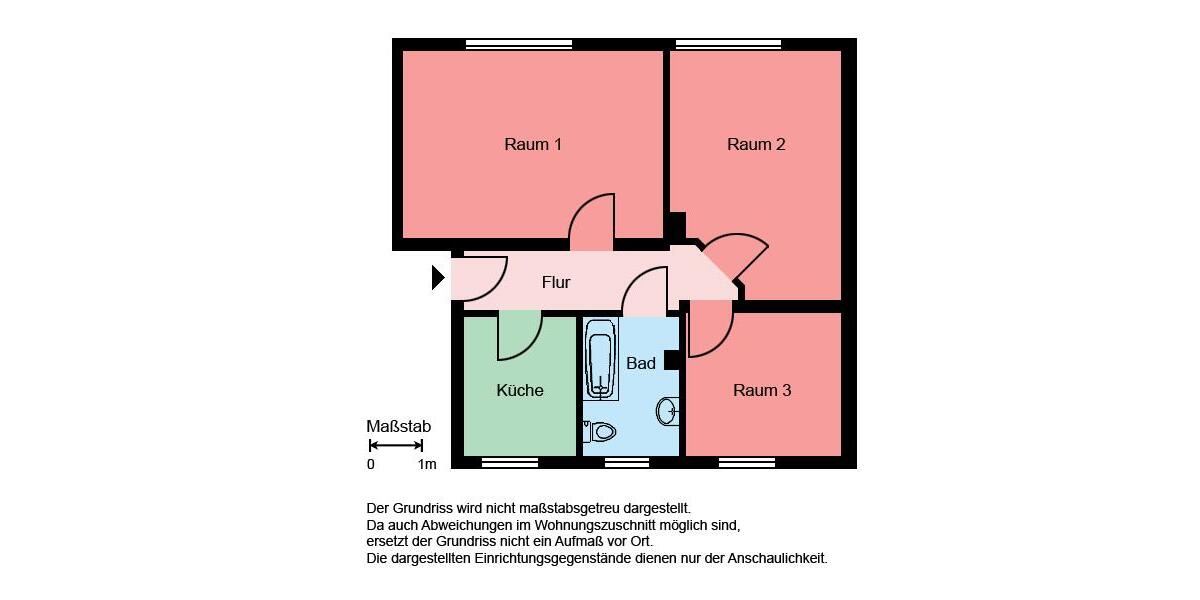 Erdgeschoßwohnung Hemer - 3 Zimmer, 59 m&sup2;, 449&euro; | Angebot:24814099