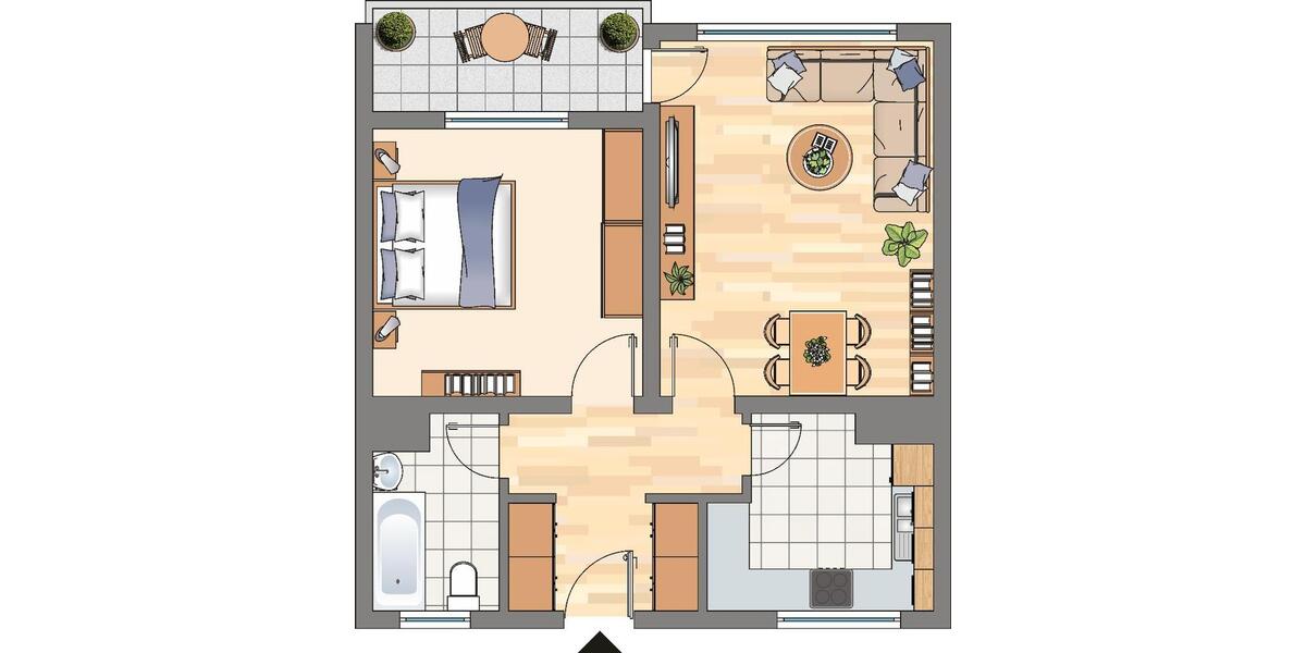 Etagenwohnung Dortmund Brackel - 2 Zimmer, 55 m&sup2;, 449&euro; | Angebot:24494866