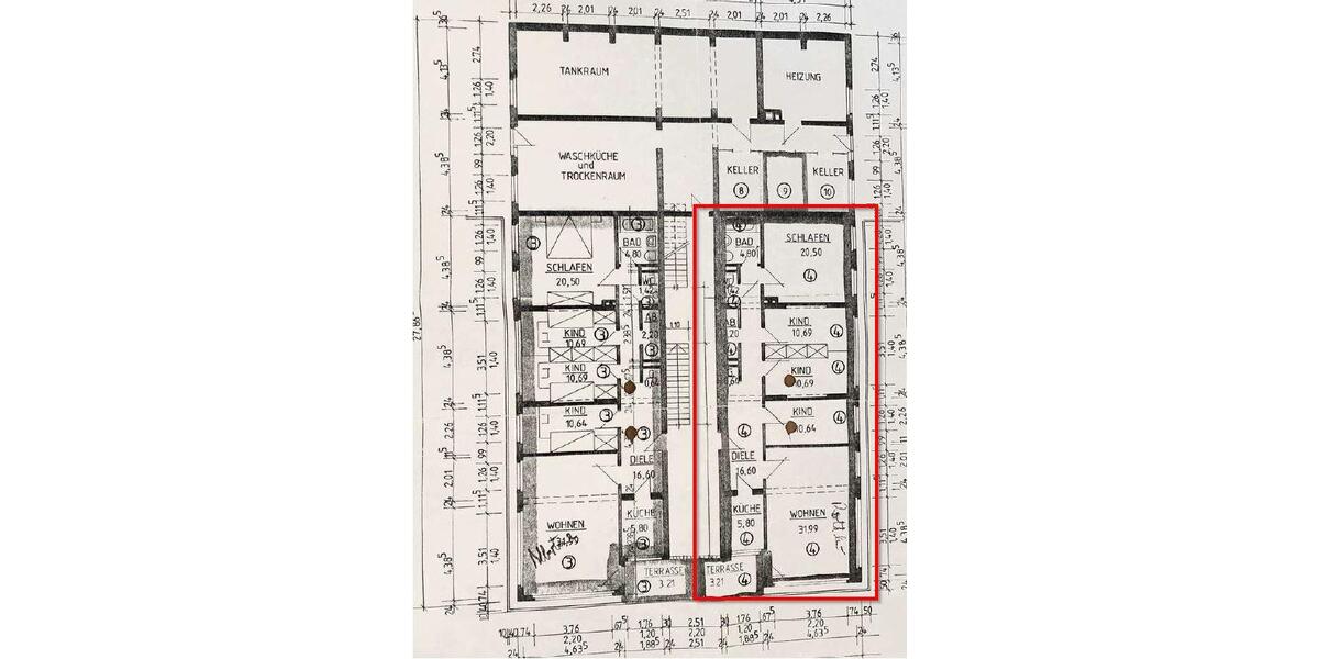 Etagenwohnung Wuppertal Sedansberg - 4 Zimmer, 115 m&sup2;, 1.100&euro; | Angebot:26168563