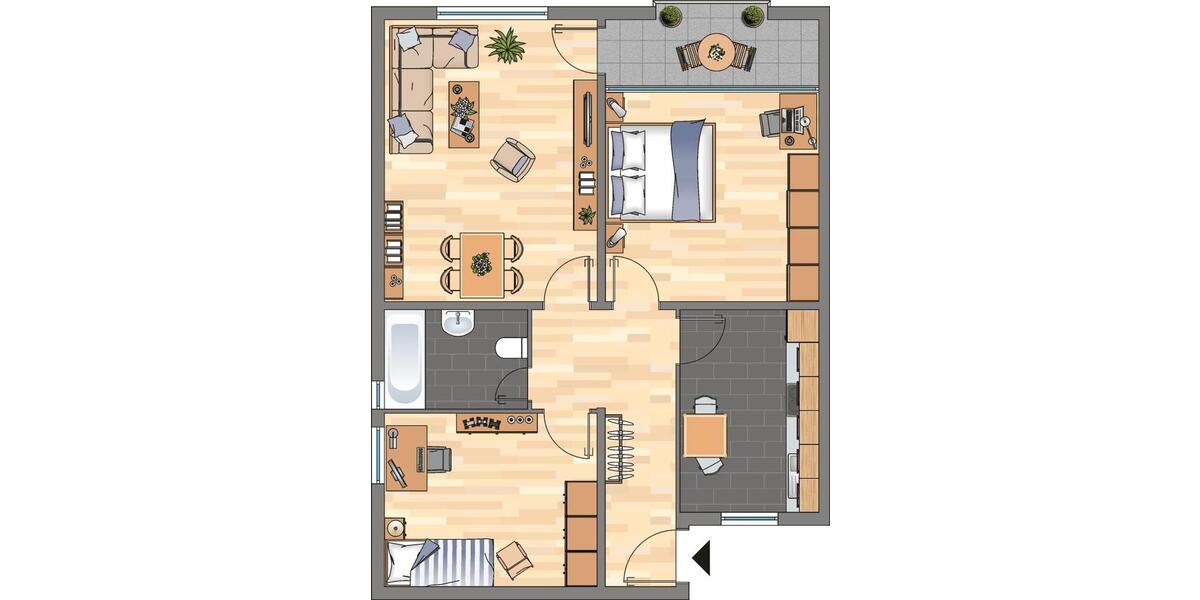 Etagenwohnung Velbert Velbert-Mitte - 3 Zimmer, 73 m&sup2;, 519&euro; | Angebot:25979809