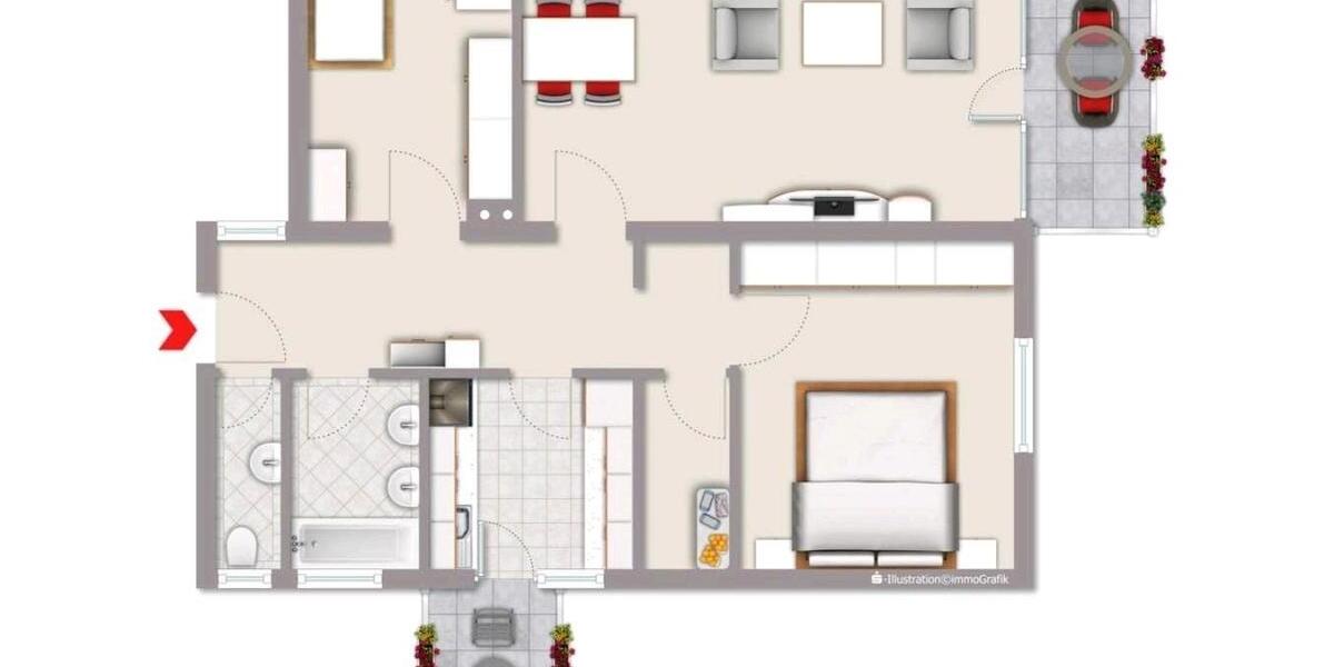 Etagenwohnung Wuppertal Arrenberg - 3 Zimmer, 77 m&sup2;, 179.000&euro; | Angebot:27111010