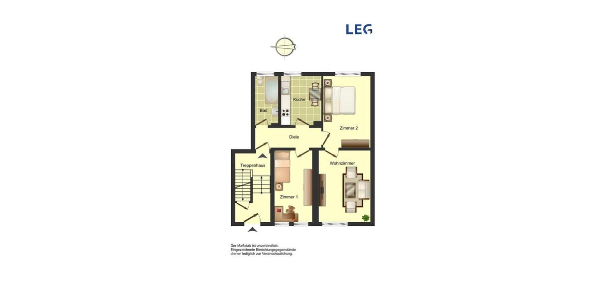 Etagenwohnung Lünen Alstedde - 3 Zimmer, 50 m&sup2;, 469&euro; | Angebot:26696547