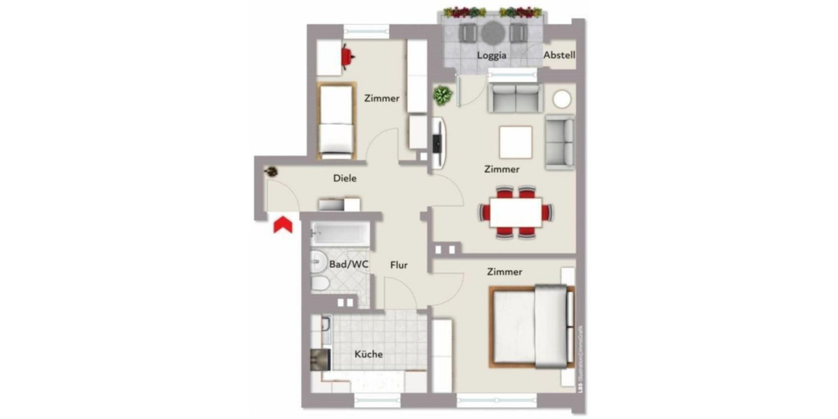 Etagenwohnung Castrop-Rauxel Rauxel - 3.5 Zimmer, 61 m&sup2;, 469&euro; | Angebot:25932972