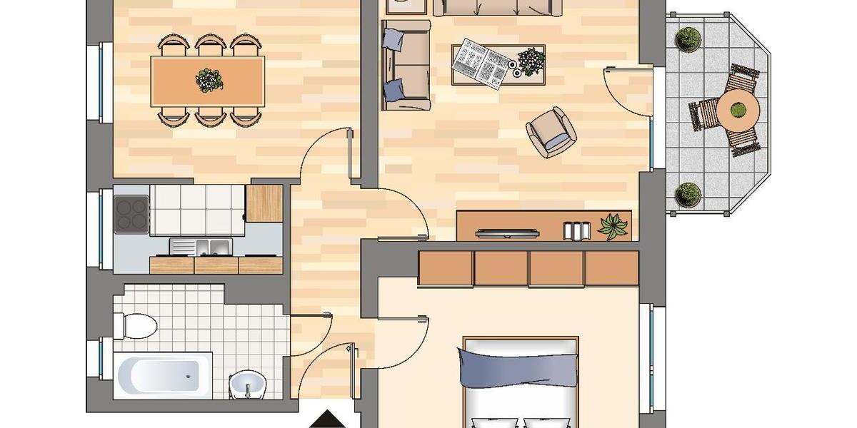 Erdgeschoßwohnung Hagen Dahl - 2 Zimmer, 57 m&sup2;, 469&euro; | Angebot:25988799