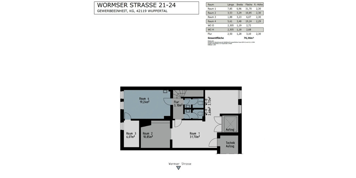 Gewerbeobjekt Wuppertal Gemarkung Elberfeld - 2.000&euro; | Angebot:23846856