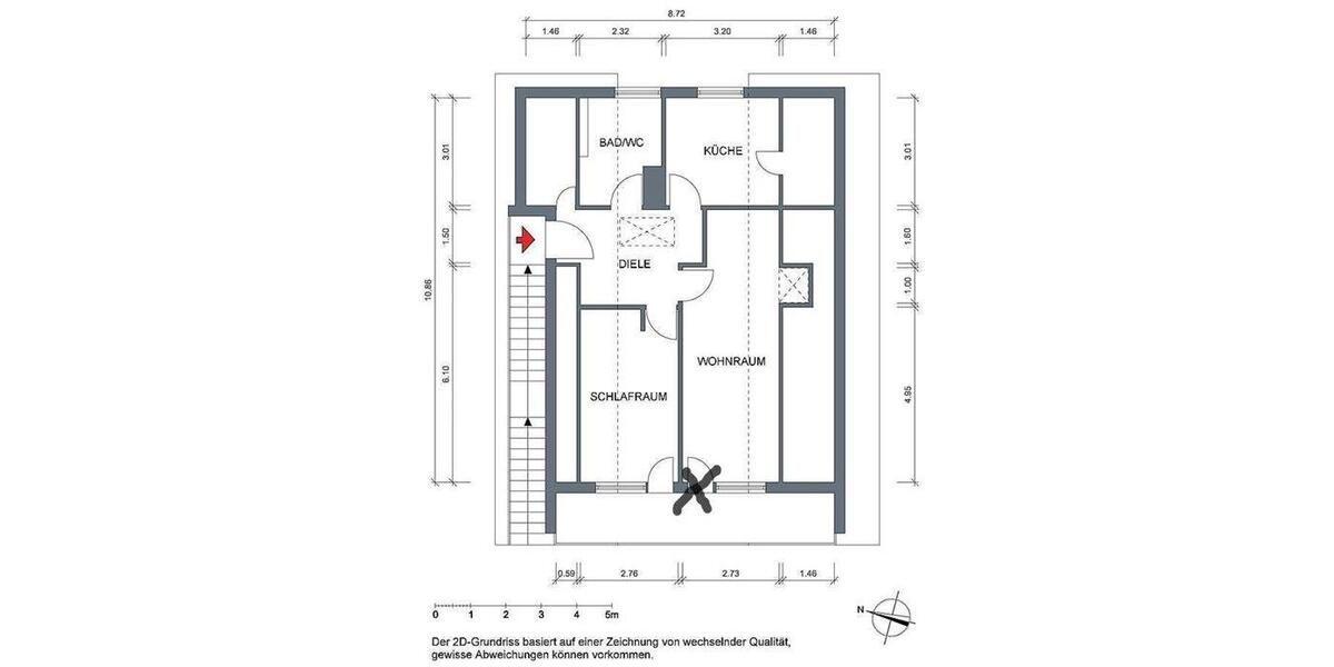 Dachgeschoßwohnung Radevormwald - 2 Zimmer, 65 m&sup2;, 475&euro; | Angebot:26586795