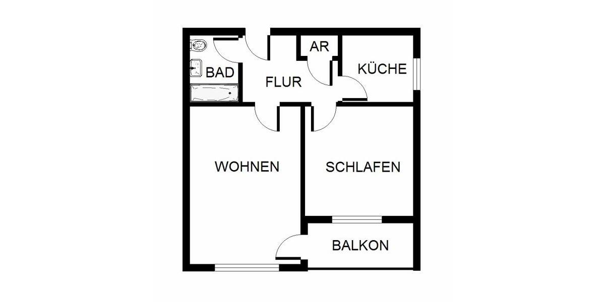 Etagenwohnung Dortmund Brackel - 2 Zimmer, 46 m&sup2;, 445&euro; | Angebot:26486649