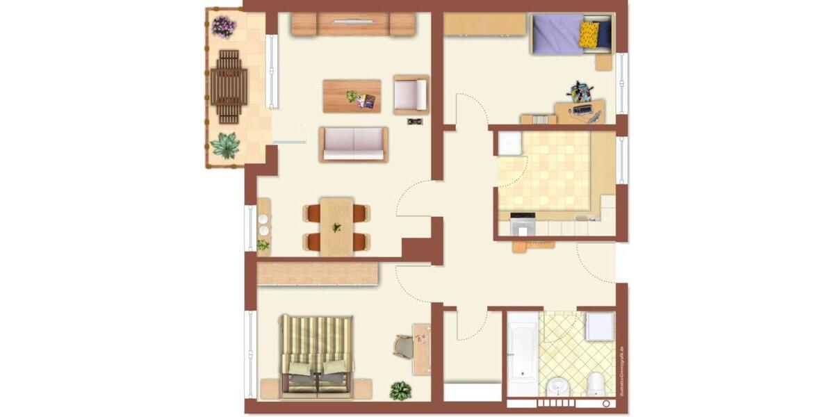 Erdgeschoßwohnung Iserlohn - 3 Zimmer, 72 m&sup2;, 573&euro; | Angebot:24407804