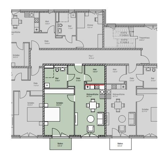 Etagenwohnung Lüdenscheid - 2 Zimmer, 65 m&sup2;, 415&euro; | Angebot:25782997