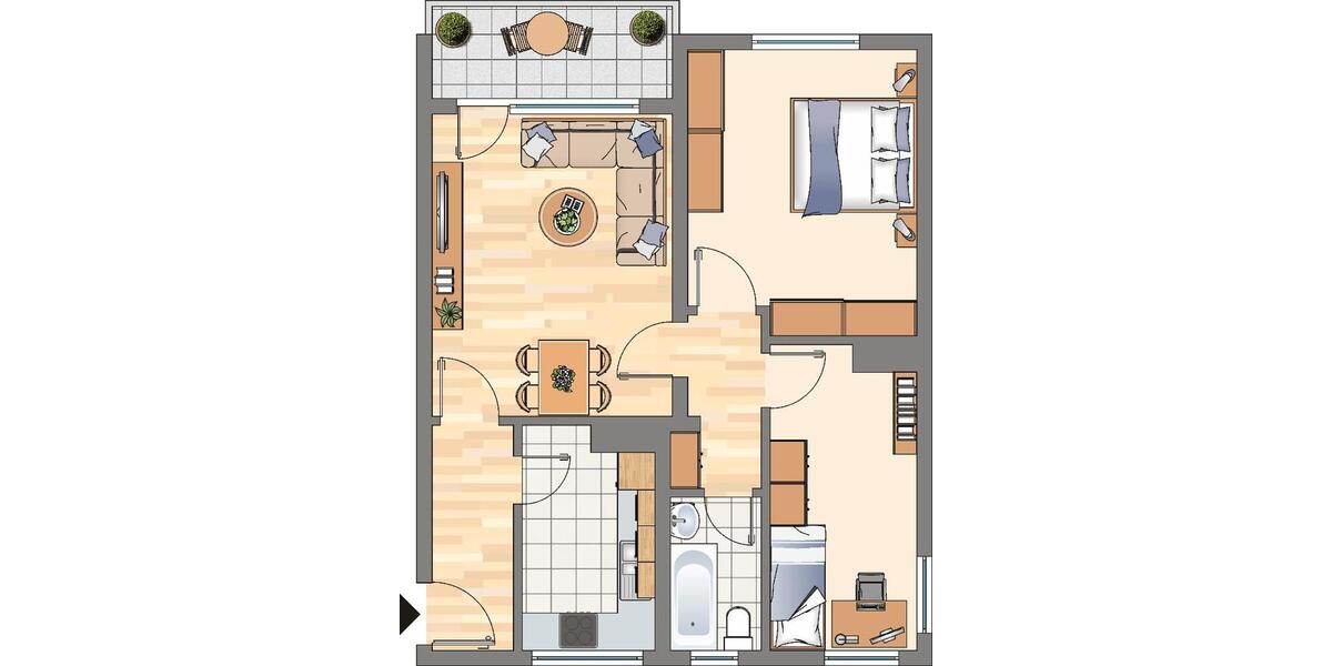 Etagenwohnung Dortmund Brackel - 3 Zimmer, 66 m&sup2;, 508&euro; | Angebot:24690054