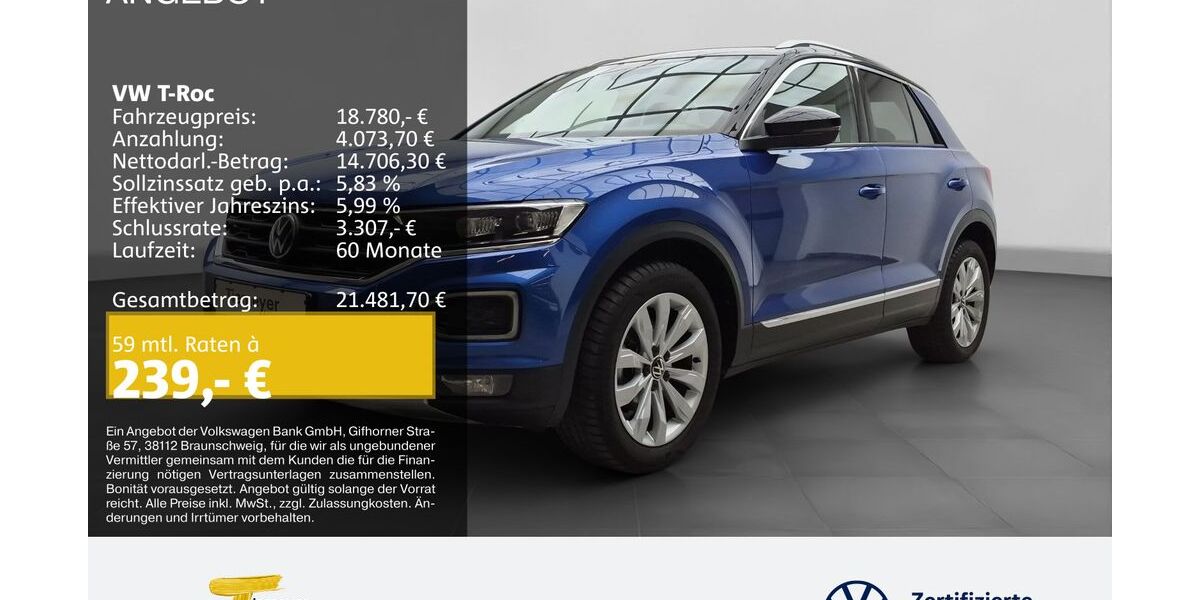VW T-Roc 45.912 km 18.780 &euro; Lüdenscheid 58507