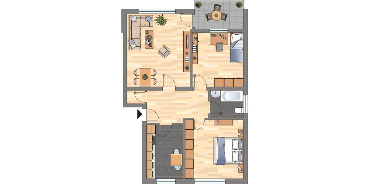 Etagenwohnung Witten Annen - 3 Zimmer, 75 m&sup2;, 549&euro; | Angebot:26008879