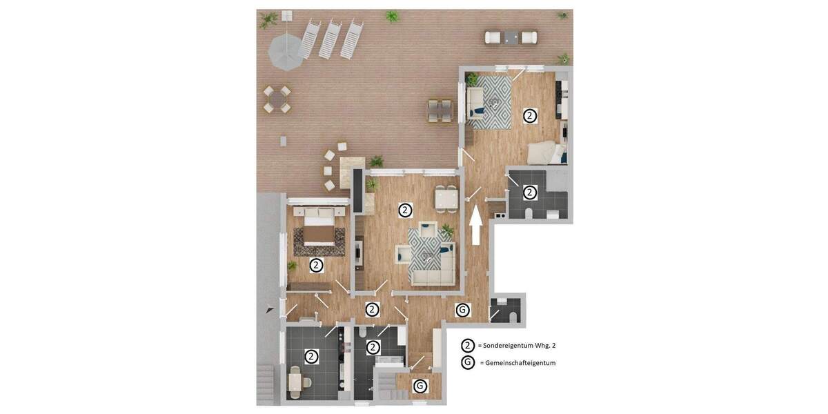 Terrassenwohnung Ennepetal Voerde - 3 Zimmer, 114 m&sup2;, 165.000&euro; | Angebot:25668446
