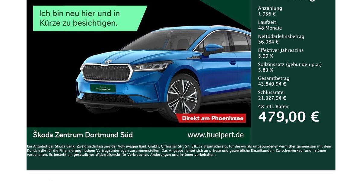 Skoda Enyaq 34.365 km 38.880 &euro; Dortmund 44269