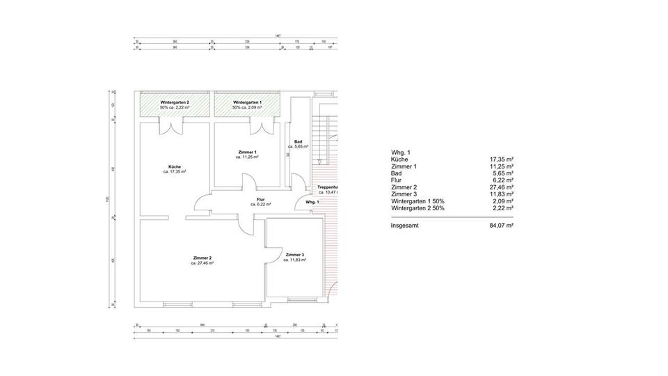 Erdgeschoßwohnung Hagen Hagen-Nord - 3 Zimmer, 84 m&sup2;, 546&euro; | Angebot:26598054