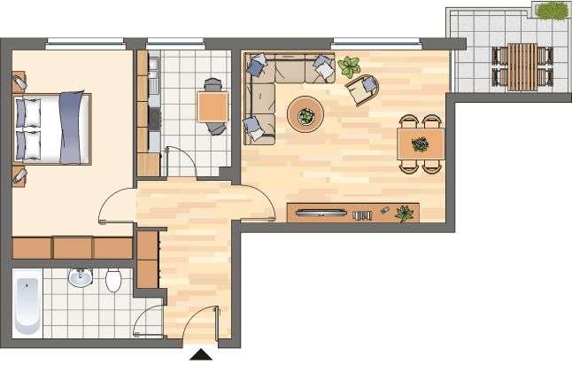 Etagenwohnung Kamen Methler - 2 Zimmer, 58 m&sup2;, 449&euro; | Angebot:27684504
