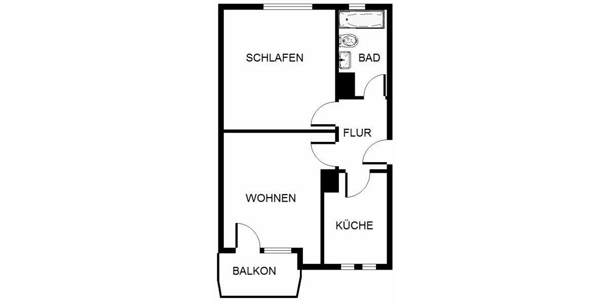Erdgeschoßwohnung Dortmund Eving - 2 Zimmer, 43 m&sup2;, 450&euro; | Angebot:24634732