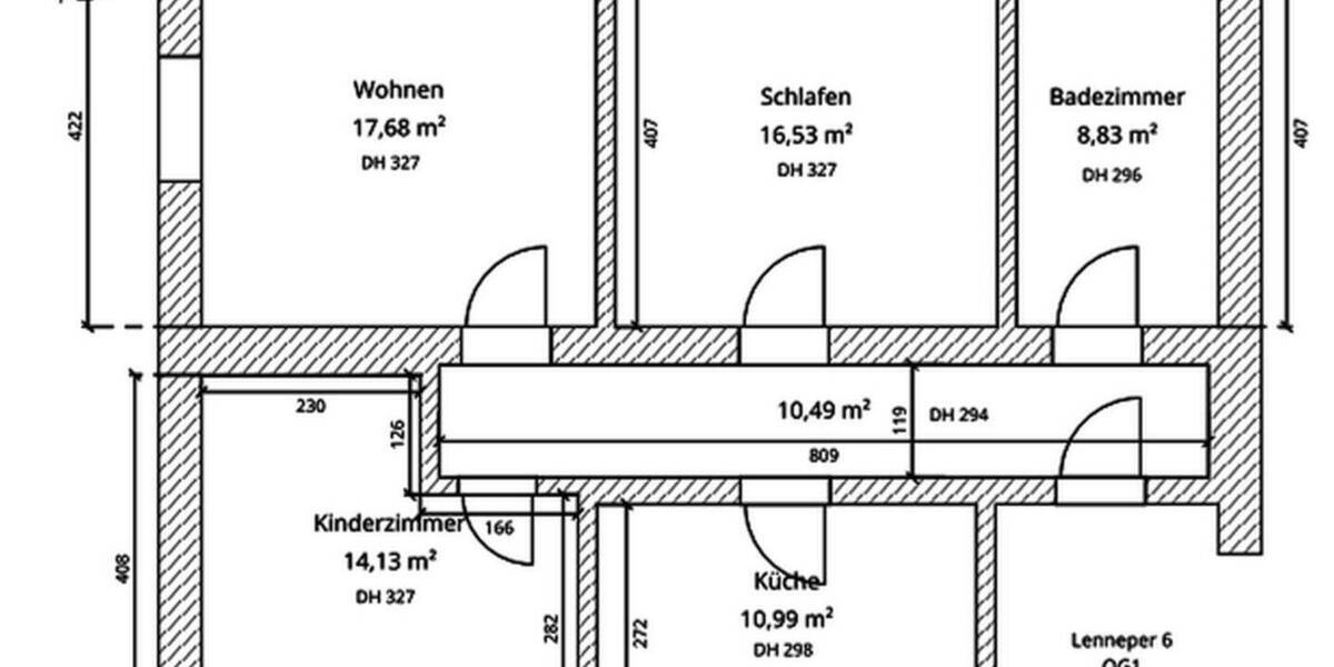 Etagenwohnung Wuppertal Barmen - 3 Zimmer, 82 m&sup2;, 695&euro; | Angebot:26733296