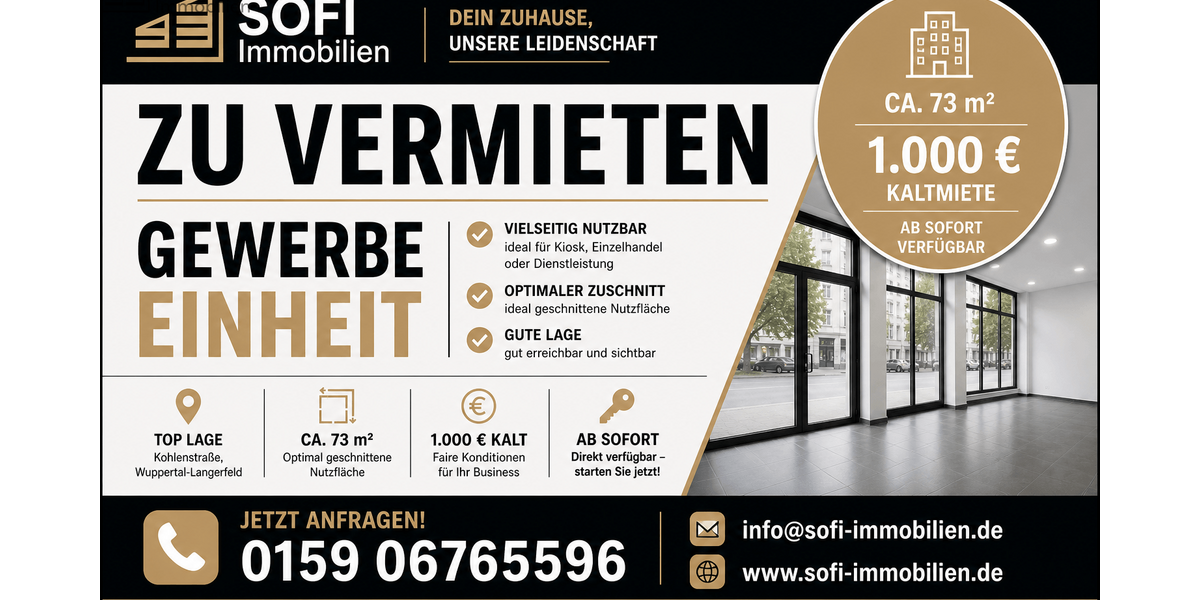 Gewerbeobjekt Wuppertal Gemarkung Langerfeld - 1.000&euro; | Angebot:26730426