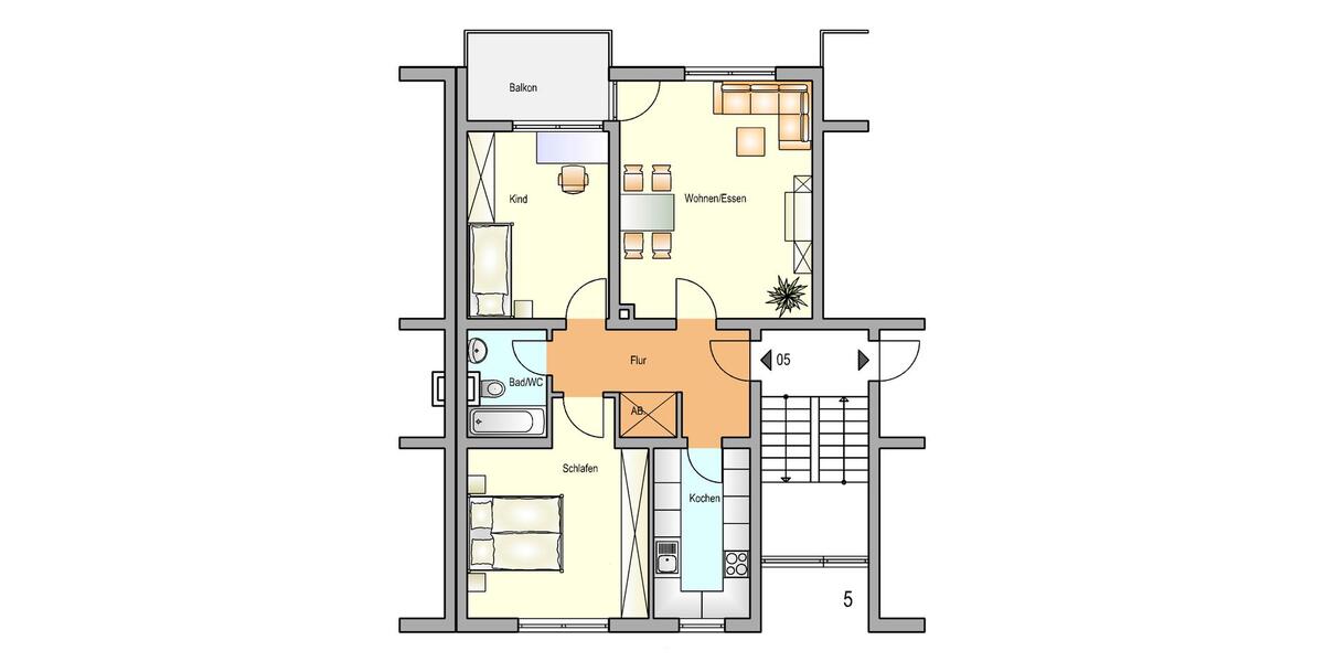 Etagenwohnung Radevormwald - 3 Zimmer, 74 m&sup2;, 543&euro; | Angebot:25868087