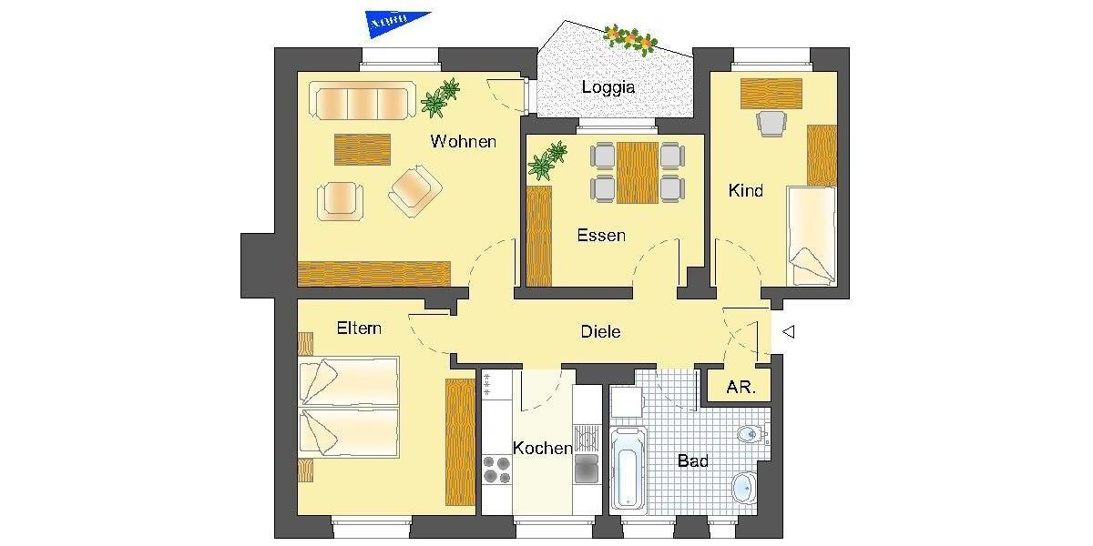 Etagenwohnung Lüdenscheid Othlinghausen - 4 Zimmer, 76 m&sup2;, 502&euro; | Angebot:25542379