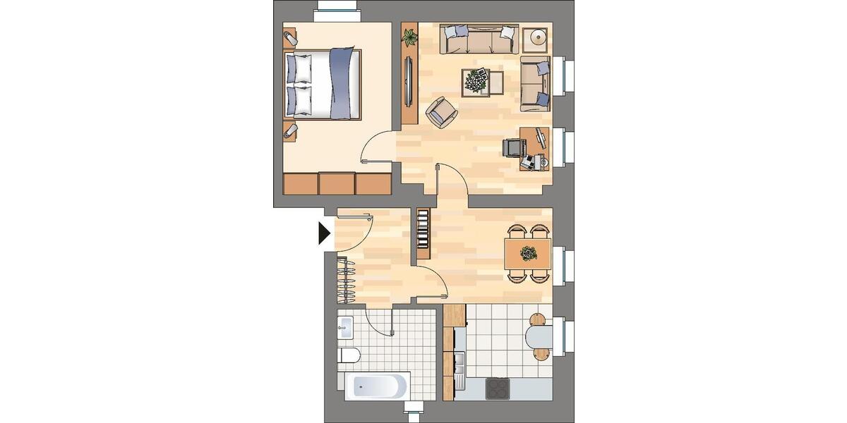 Etagenwohnung Dortmund Bövinghausen - 2 Zimmer, 57 m&sup2;, 459&euro; | Angebot:23792840