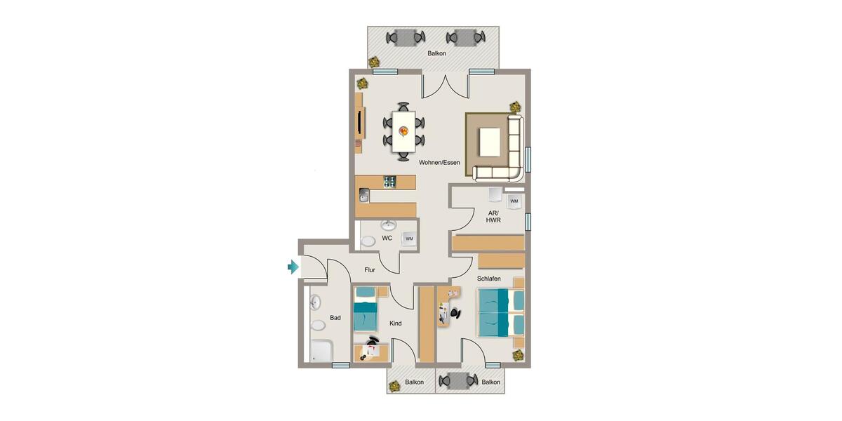 Etagenwohnung Sprockhövel - 3 Zimmer, 103 m&sup2;, 1.330&euro; | Angebot:27626219