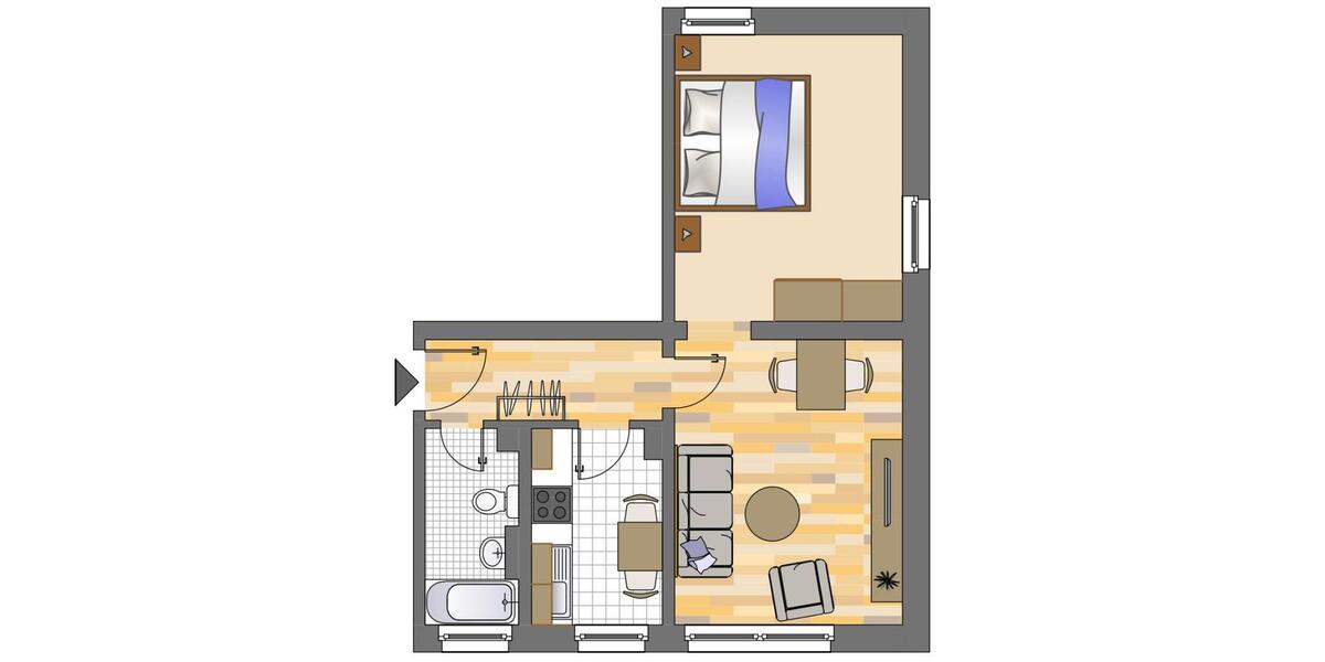 Etagenwohnung Dortmund Mengede - 2 Zimmer, 43 m&sup2;, 361&euro; | Angebot:25893232