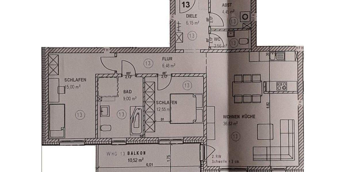 Etagenwohnung Menden Lendringsen - 3 Zimmer, 98 m&sup2;, 1.185&euro; | Angebot:26450219